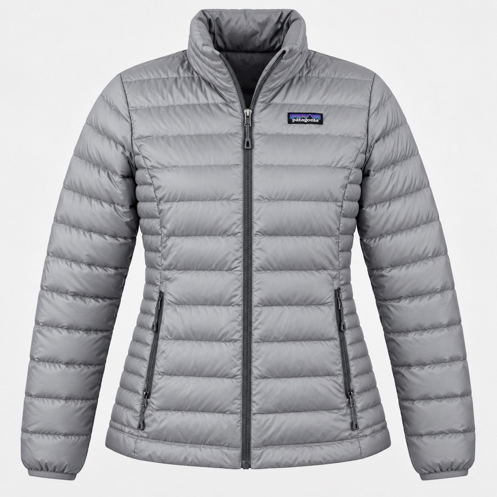 Patagonia Down Sweater Jacket Women Size S Gray Puffer Gorpcore Full Zip 84683